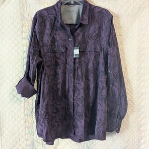 Eddie Bauer Mountain Long Sleeve Shirt - Women's - Purple Marble Pring